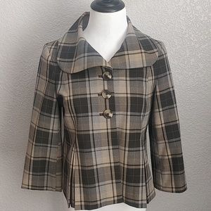 Isaac Mizrahi plaid crop jacket
